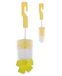 Buddsbuddy 2 in 1 Classic Baby Bottle and Nipple Cleaning Brush BB7227 - Yellow