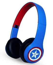 Macmerise P47 Wireless On Ear Headphones Captain America Print - Blue
