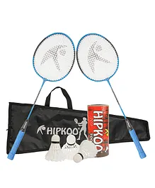 Hipkoo Badminton Racket with 3 Shuttlecocks - Blue Black