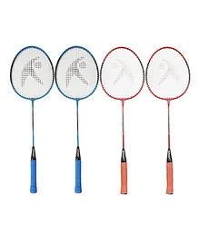Hipkoo Crash Rackets Badminton Rackets Pack of 4 - Red Blue