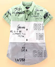 Amigos Half Sleeves Text Printed Shirt - Green