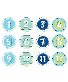 Pearhead Baby Milestone Stickers Blue - 12 Stickers
