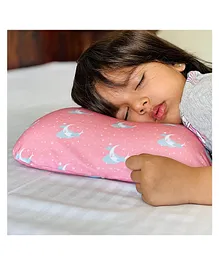 The White Willow Junior Size Memory Foam Baby Pillow with Removable Cover - Pink