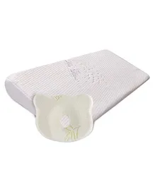 The White Willow Memory Foam Infant Baby Head Shaping Pillow and Special High Inclined Design Full Crib Wedge for Acid Reflux, Colic, Anti Vomiting - White