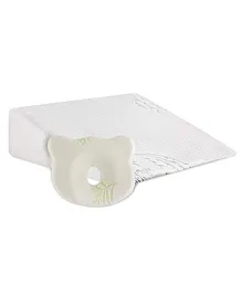 The White Willow Baby Neck Support and C Shaped Wedge Pillow Set - White