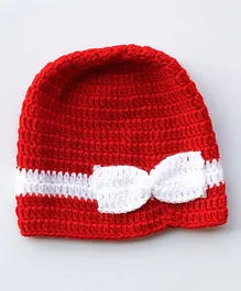Woonie Handmade Bow Cap - Circumference 53 - Red