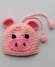 Woonie Handmade Pig Cap - Circumference - 53 - Pink