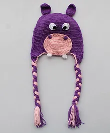 Woonie Handmade Hippo Cap - Circumference - 53 - Purple
