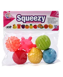Ratnas Squeezy Balls Pack of 6 (Color & Design May Vary)