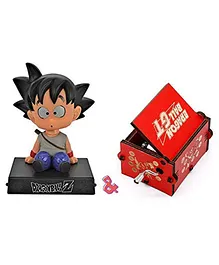Caaju Wooden Handcrafted Goku Musical Box With Character Figure - Brown
