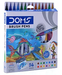 Doms Brush Pens Pack Of 14 - Multicolor