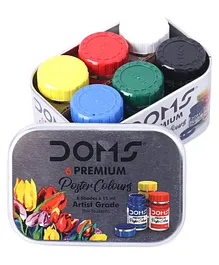 Doms Premium Poster Colours Pack of 6 - 15 ml Each