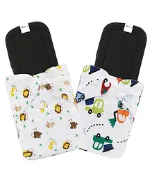 Babymoon Washable & Reusable Cloth Diaper Pocket With Grey Insert Pack of 2 - White Yellow