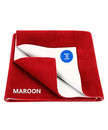BABY & MOM COMPANY® Bed Protector Waterproof Dry Sheet, Urine Mat, Large Size - Maroon