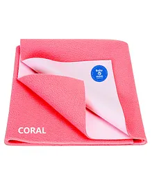 BABY & MOM COMPANY® Bed Protector Waterproof Dry Sheet for Newborn Babies XL Size - Coral