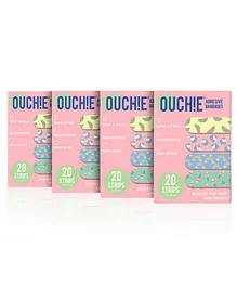 Ouchie Adhesive Bandages Pack Of 4 - 20 Strips Each
