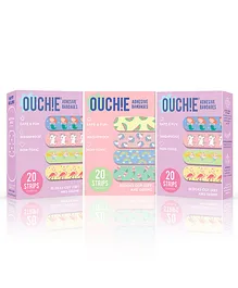 Ouchie Adhesive Bandages Pack Of 3 - 20 Strips Each