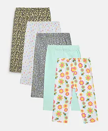 Zonko Style Pack Of 5 Floral & Leopard Print Pajamas - Multi Color