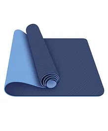 Strauss TPE Eco Friendly Dual Layer Yoga Mat 6 mm - Blue