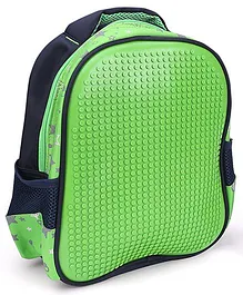 The Eed Dot Print Design School Bag Blue & Green - 11 inch