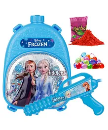 Fiddlerz Holi Pichkari Water Gun Toy with Back Holding Tank With Holi Combo of 100 Water Balloons & 1 Pkt Holi Gulal