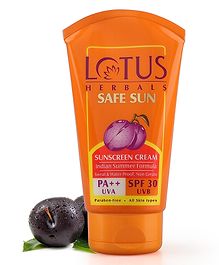 Lotus Herbals Safe Sunscreen Cream PA++ SPF 30 - 100 g