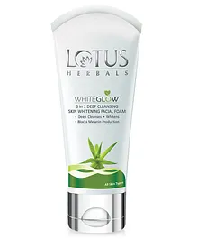 Lotus Herbal Whiteglow 3 in 1 Deep Cleansing Skin Whitening Facial Foam - 100 gm