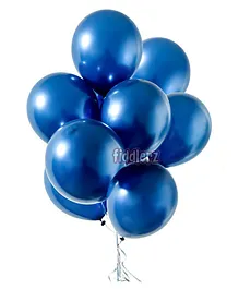 Fiddlerz Latex Chrome Balloons with Pump Blue - Pack of 50