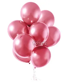 Fiddlerz Latex Chrome Balloons with Pump Pink - Pack of 50