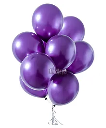 Fiddlerz Latex Chrome Balloons with Pump Purple - Pack of 50