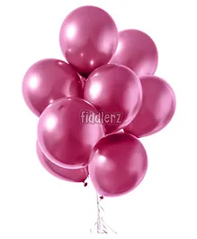 Fiddlerz Latex Chrome Balloons with Pump Dark Pink - Pack of 50