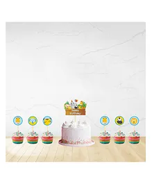 Untumble Jungle Theme Cake & Cup Cake Topper - Pack of 25 