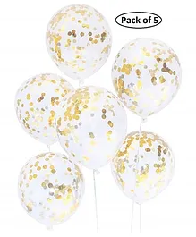Party Anthem Confetti Balloon Set Golden - Pack Of 5