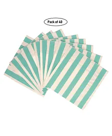 Party Anthem Paper Napkin Stripes Print Blue - Pack of 40