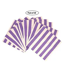Party Anthem Paper Napkin Stripes Print Purple - Pack of 40