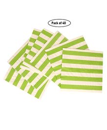 Party Anthem Paper Napkin Stripes Print Green - Pack of 40