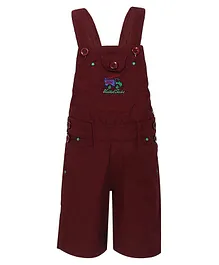 FirstClap Sleeveless Solid Colour Dungaree - Maroon