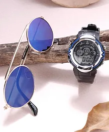 Fantasy World Digital Watch & Sunglasses Set - Blue & Black