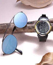 Fantasy World Digital Watch & Sunglasses Set - Light Blue & Black