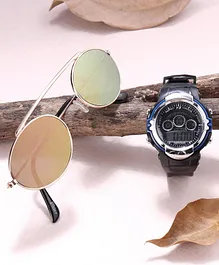Fantasy World Digital Watch & Sunglasses Set - Black & Golden