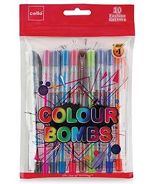 Cello Colour Bombs Ink Gel Pens Set of 10 - Multicolour