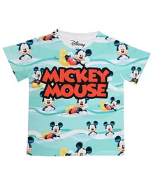 Disney By Crossroads Mickey Mouse Family Character Print Half Sleeves Tee - White