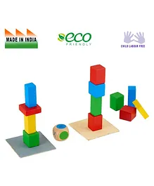 Eduedge Wooden Tower Game with Dice - 32 Pieces