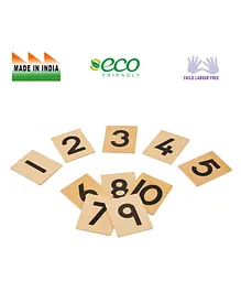 Eduedge Wooden One To Ten Number Plates - Brown