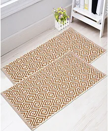 Saral Home Cotton Multi Purpose Rug Pack of 2 - Brown