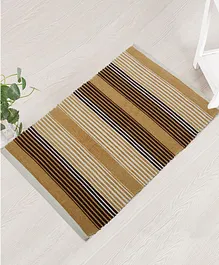 Saral Home Cotton Striped Floor Mat - Beige