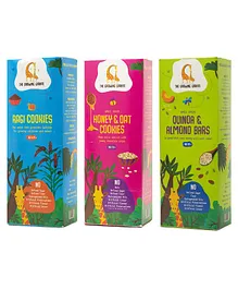 The Growing Giraffe Ragi Cookies Honey and Oat Cookies Quinoa Almond Bars Combo Pack of 3 - 200 gm Each