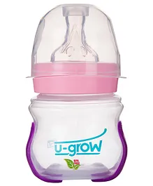 U-Grow Wide Neck Heat Sensitive BPA Free Baby Feeding Bottle - 120ml - Pink 