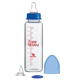 BeeBaby Advance+ Anti Colic Feeding Bottle to Sippy Glass Bottle Blue - 250 ml