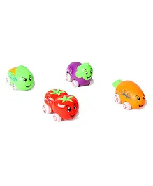 Lovely Vegetables On Wheels Friction Powered Toy Cars Series Pack of 4 - Multicolor